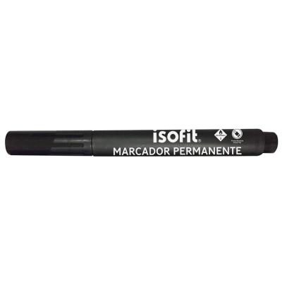 Marcador Isofit Permanente Punta Biselada Negro