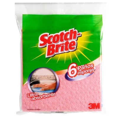 Paño Esponja 3M Scotch Brite Absorbente 6 Unidades
