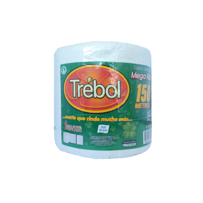 Toalla de Papel Trébol MegaRollo 1 Rollo 150 m Hoja Simple