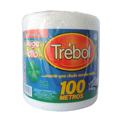 Toalla de Papel Trébol MegaRollo 1 Rollo 100 m Hoja Simple