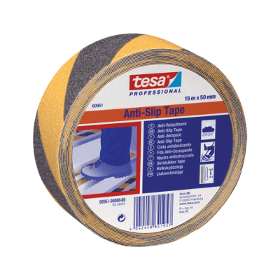 Cinta Antideslizante Tesa 50 mm x 15 m Negra Amarilla