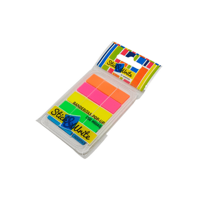 Separador de Página Stick & Write Banderita Pop-Up 5 Colores Neón 150 Hojas 12x44 mm