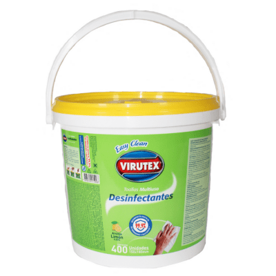 Toalla Desinfectante Virutex Balde de 400 Unidades