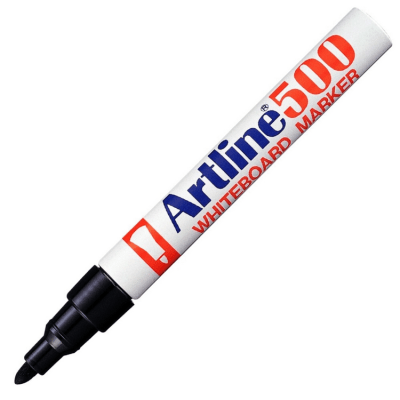 Plumón Pizarra Artline 500 Punta Redonda Recargable Negro