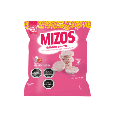 Galletas de Arroz Mizos con Yogurt Frutilla 25 G