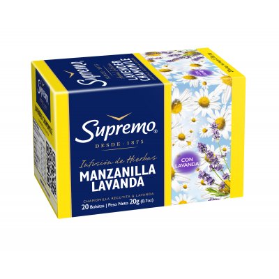 Hierbas Supremo Manzanilla Lavanda 20 Bolsitas