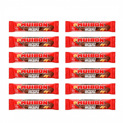 Chocolate de Leche Muibon con Maní 40 Gr 12 Unidades