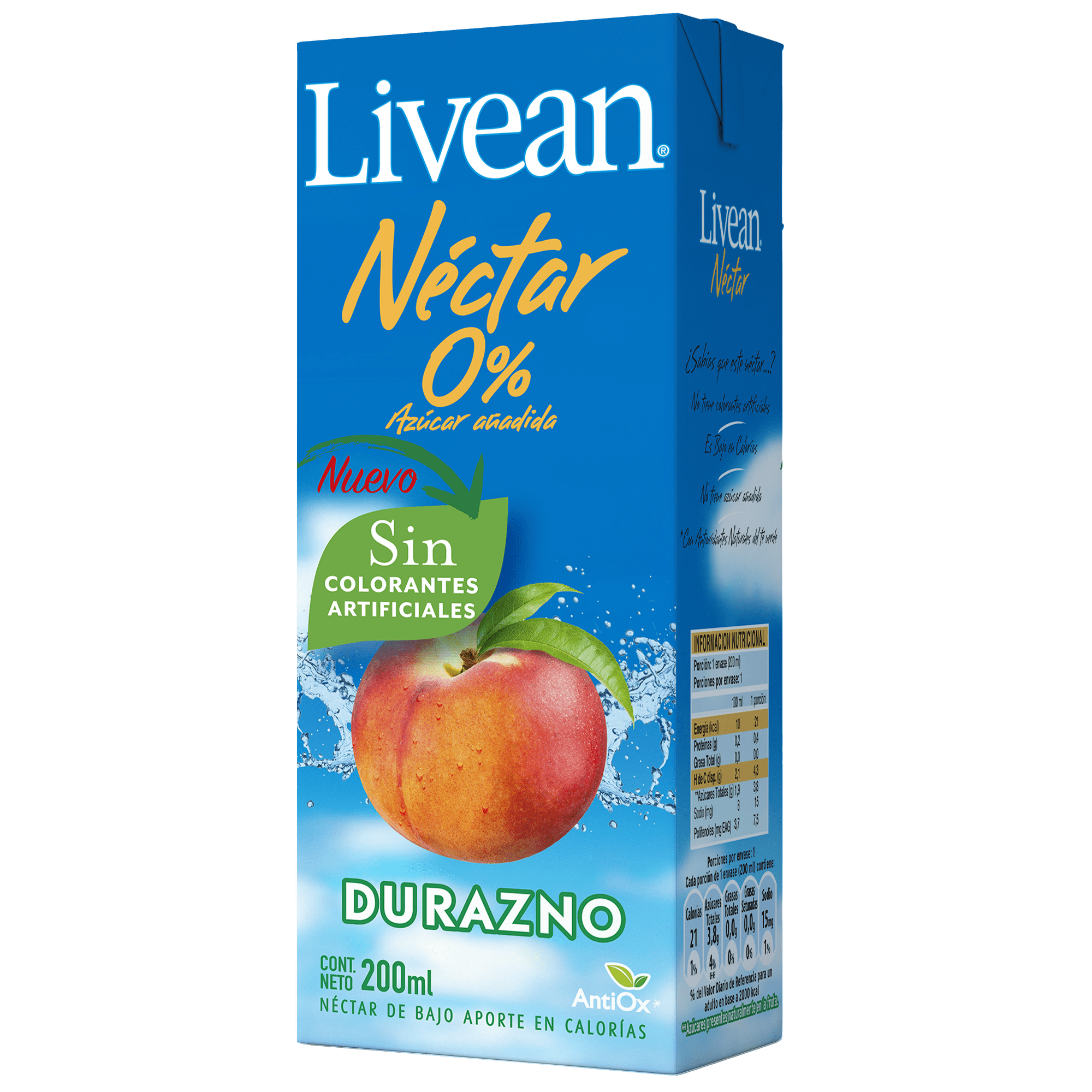 Livean Jugo Natural Livean Durazno 200 ml 6 Unidades