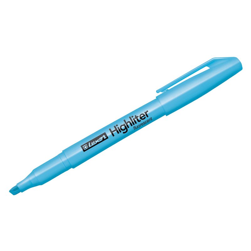 Destacador Luxor Tipo Lápiz Highlighter Celeste